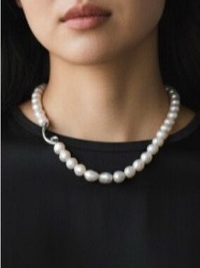 MISAKI Cultured Pearl Necklace 925 Sterling Silver